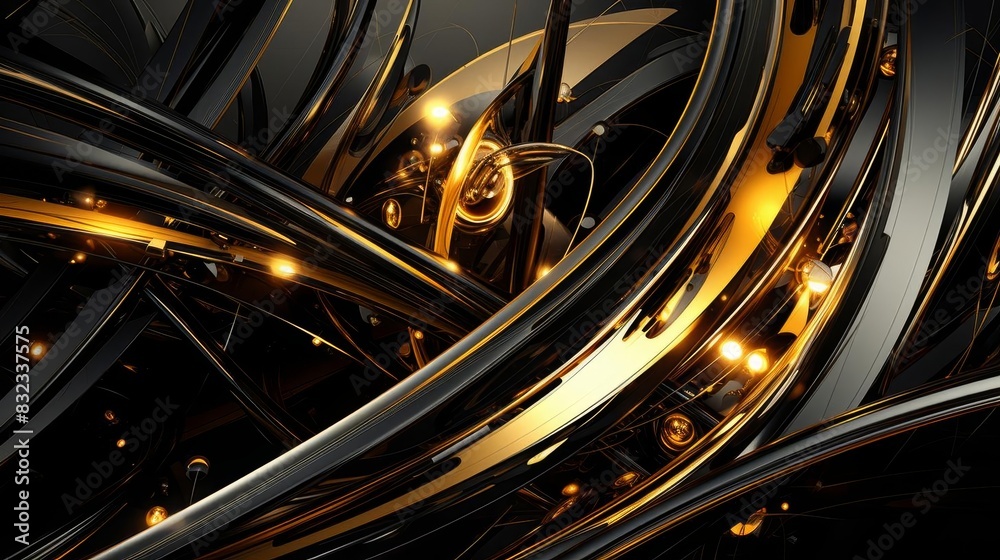 Another elegant abstract design with golden accents,
