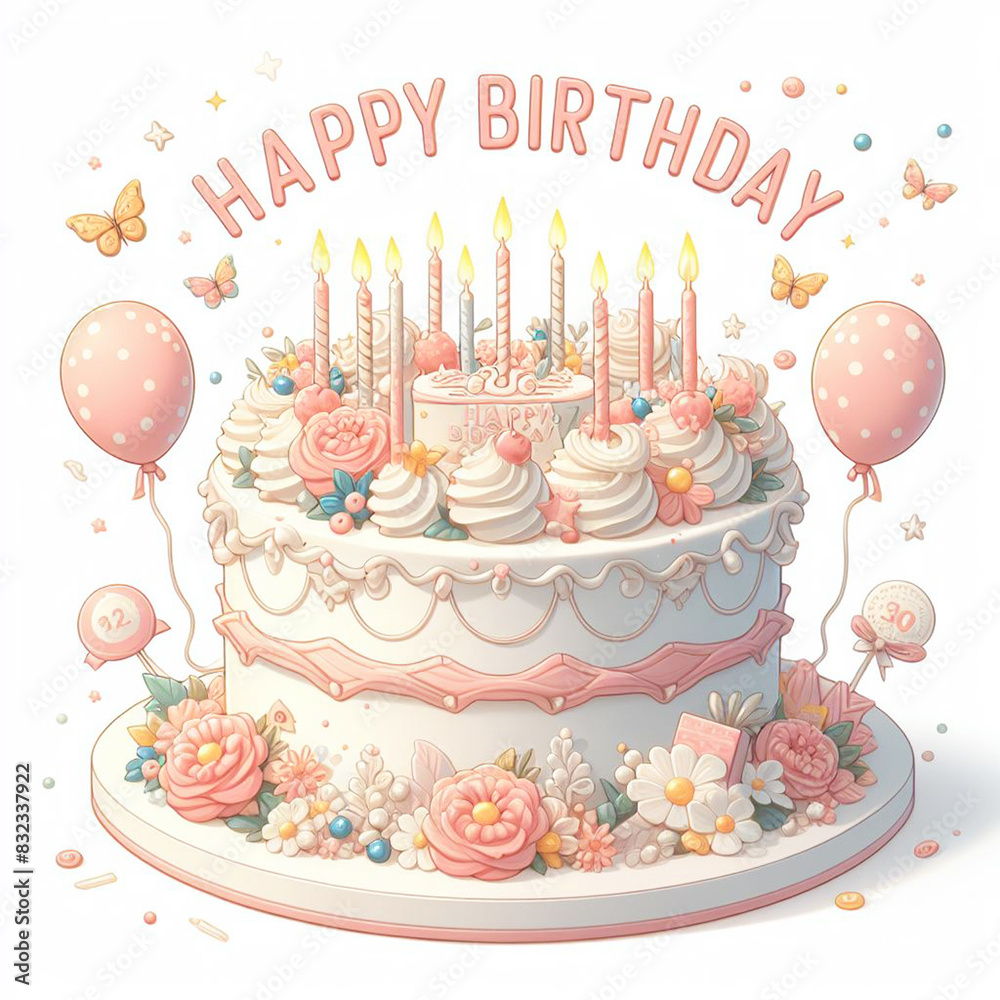 Happy birthday cake Hd Wallpaper download free. Stock Illustration ...
