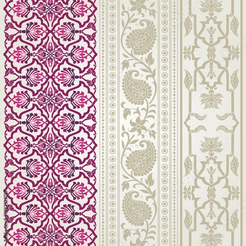 wedding card design, traditional paisley floral pattern , royal India	