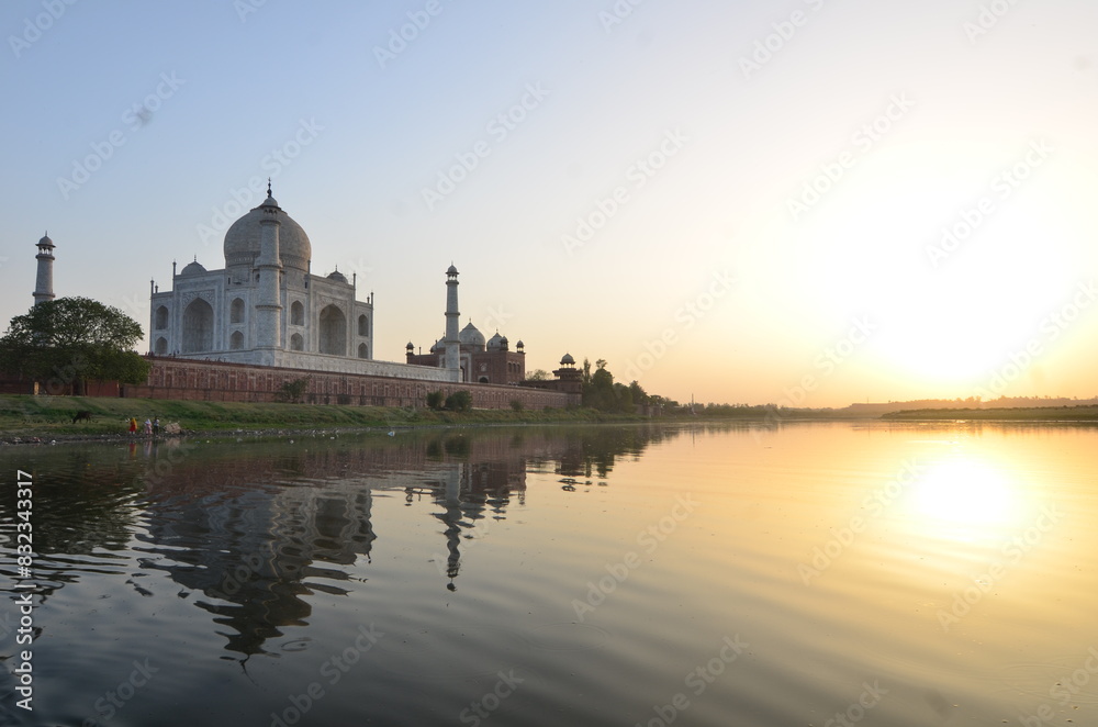 Obraz premium Taj Mahal Agra UNESCO World Heritage Site Seven Wonders of the World