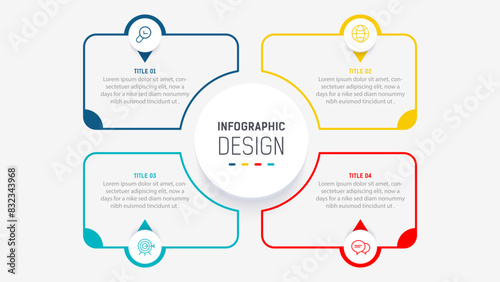 Four Step Infographic element design Vector template for presentation. process diagram and presentations step, workflow layout, banner, flow chart, info graphic vector illustration.