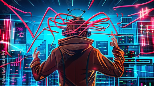 Confused complicated way as chaos or problem concept illustration. concept. Illustrations