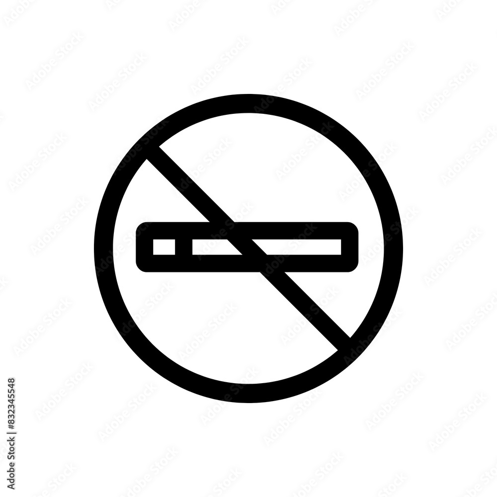No smooking icon in black and outline style No smooking icon in black and outline style