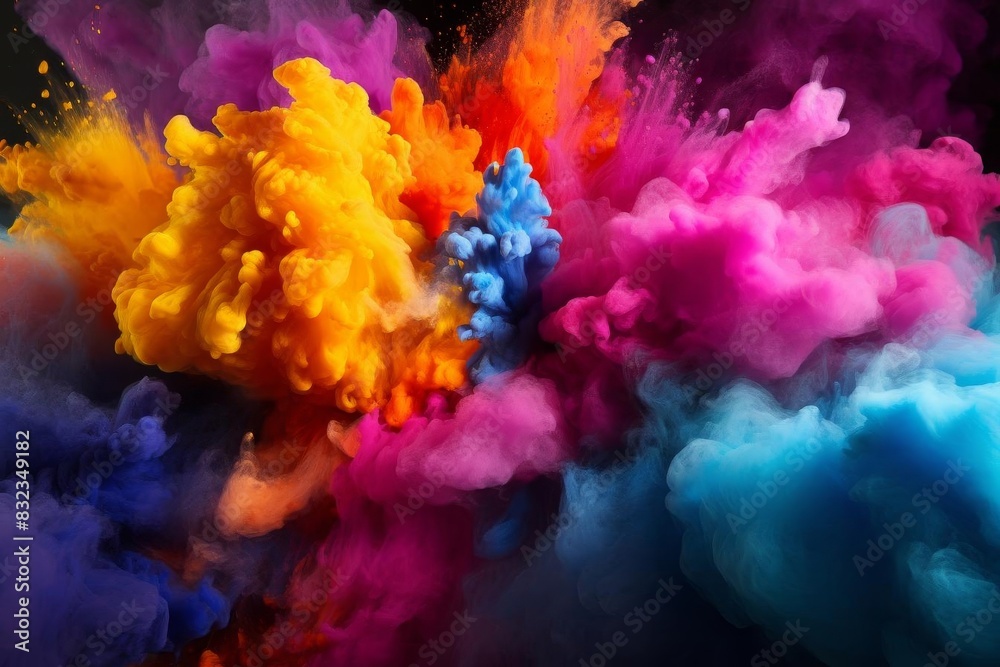 Another colorful powder explosion with vibrant hues,