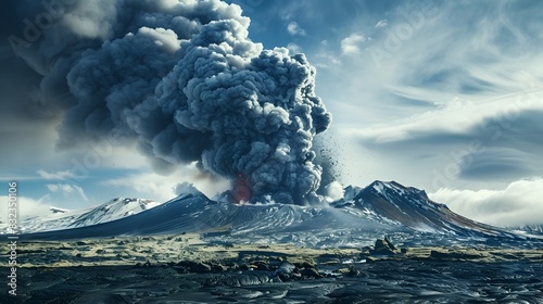 Molten Power Eruption - Awe-Inspiring Volcanic Eruption from a Distance