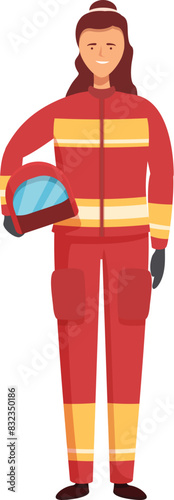 Illustration of a confident woman in racing gear with helmet