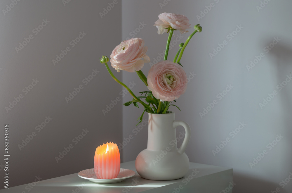 custom made wallpaper toronto digitalspring flowers in vase in white modern interior