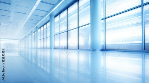 Wallpaper Mural blue blurred background image of a spacious office or mall hallway Torontodigital.ca