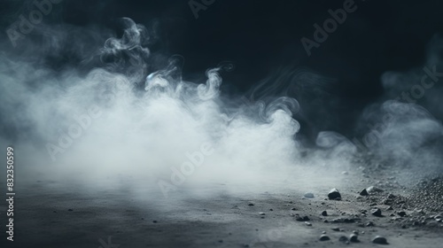  Smoke On Cement Floor With Defocused Fog for present product