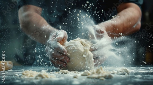 People kneading dough to make butter bread