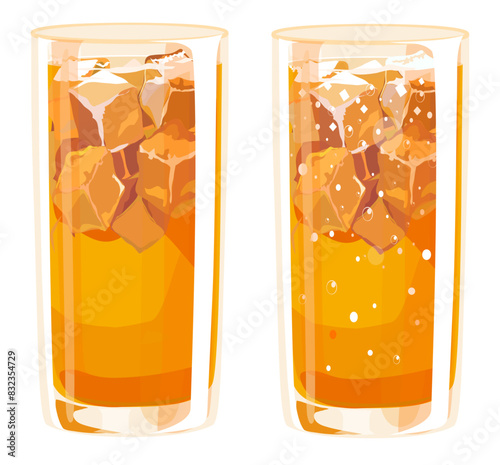 オレンジ色のジュースのイラスト