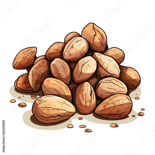Hand drawn Brazil Nuts Vector on isolated white background