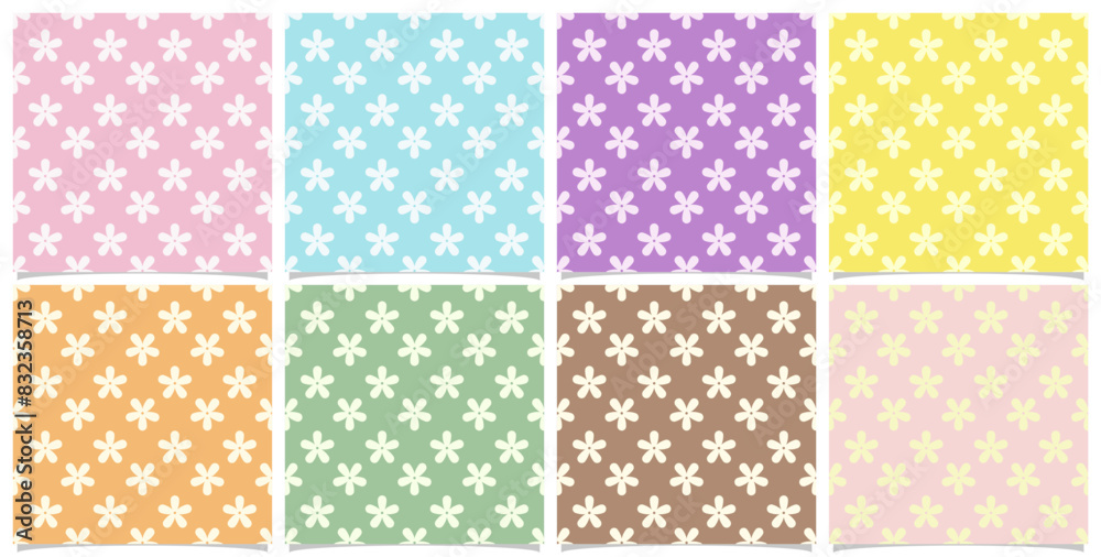 Seamless pastel pastel flower background pattern textile design for wallpaper, texture, printing, clothing. Seamless vector.