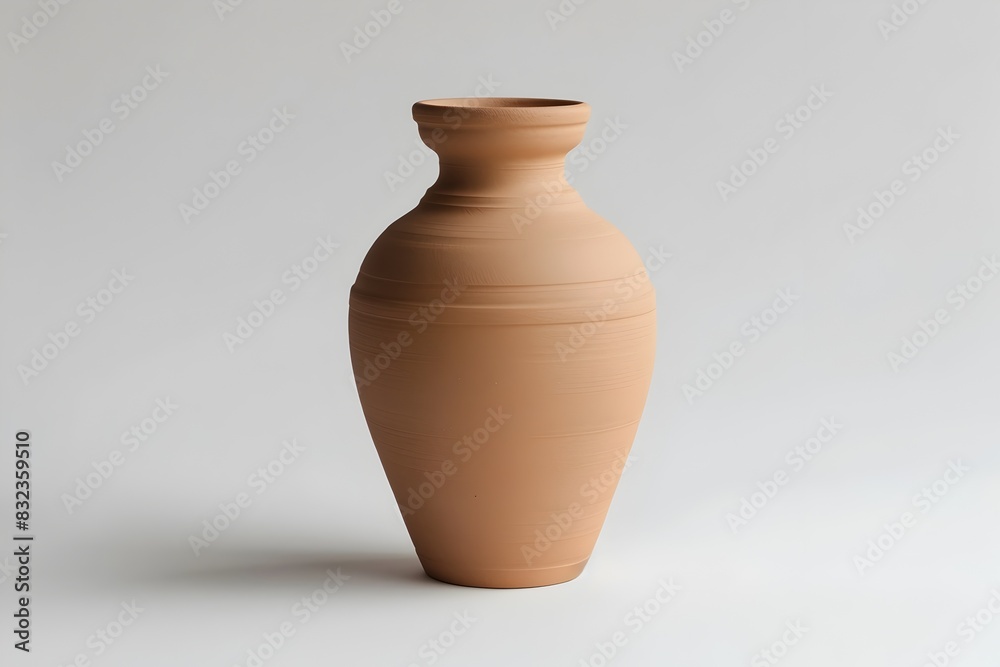 photo of a rustic ceramic vase on a plain white background
