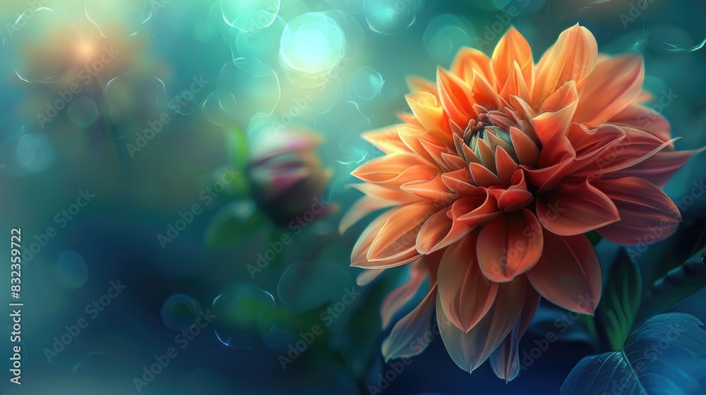 Orange Dahlia in a Dreamy Setting Orange Dahlia in a Dreamy Setting