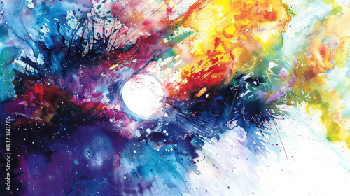 Dynamic abstract painting that features a multitude of vibrant colors, creating a lively and energetic composition