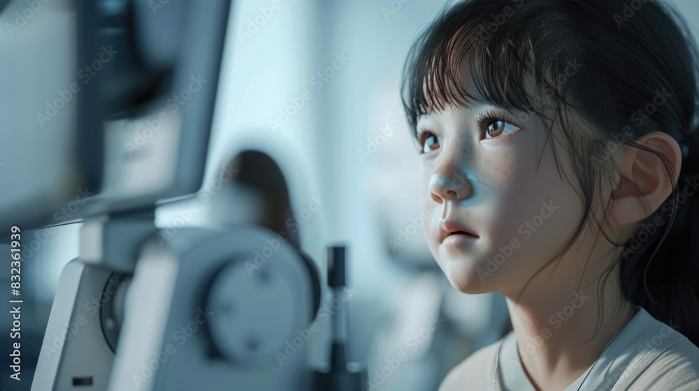 Curious Child Exploring Science Through Microscope in Laboratory Curious Child Exploring Science Through Microscope in Laboratory