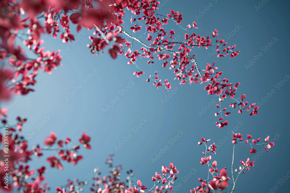 tree branches with snowflakes in a floral pattern, illustration featuring pink cherry blossoms and a bird, perfect for a festive card or decoration tree branches with snowflakes in a floral pattern, illustration featuring pink cherry blossoms and a bird, perfect for a festive card or decoration