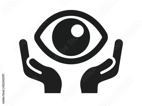 Icon set representing eyes, seeing, observation, etc.