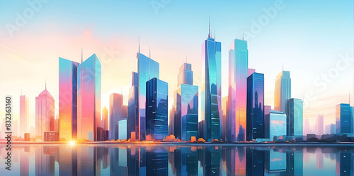 skyscraper office building abstract backgrounds illustration