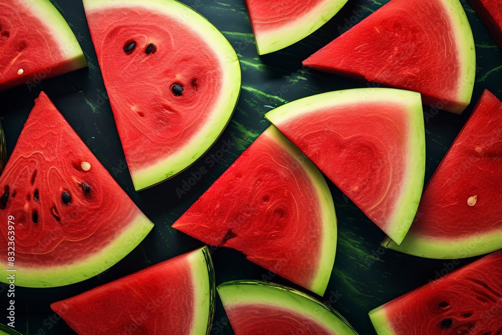 watermelon slices background, generative ai watermelon slices background, generative ai