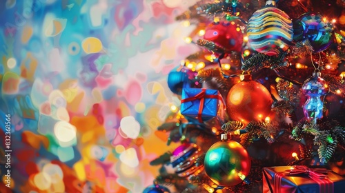 Christmas tree with presents for holiday designs © Yusif
