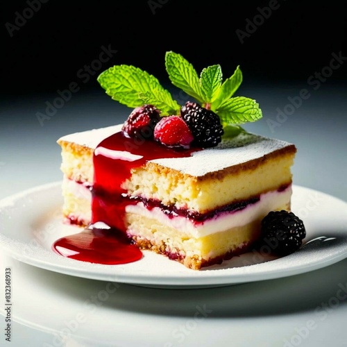 Wallpaper Mural classic shortbread cake with jam close-up, isolated Torontodigital.ca