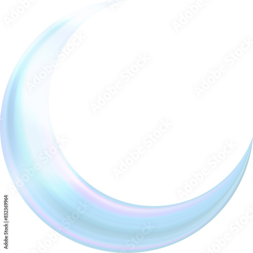 3D elegant crescent moon
