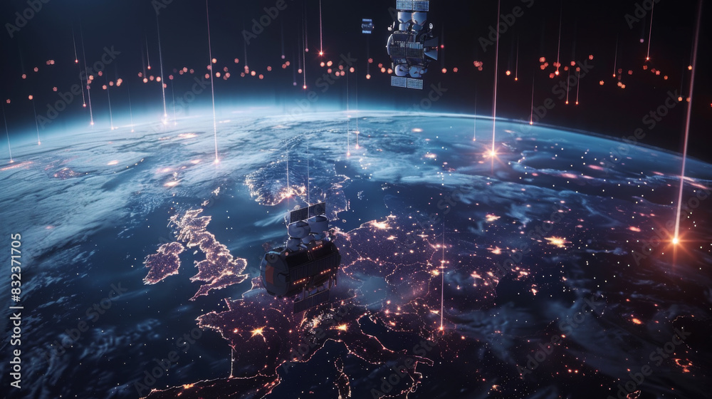 Fototapeta premium Communication New era technology covers the world.