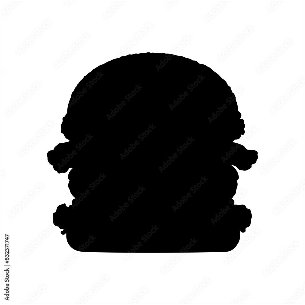 Silhouette of burger isolated on white background. Burger icon vector illustration design.