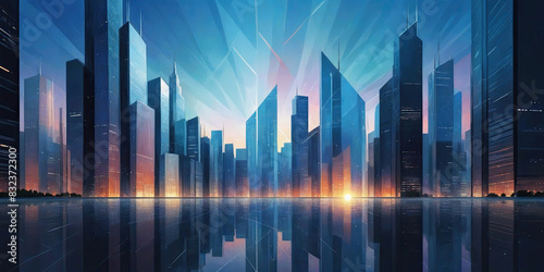 skyscraper office building abstract backgrounds illustration