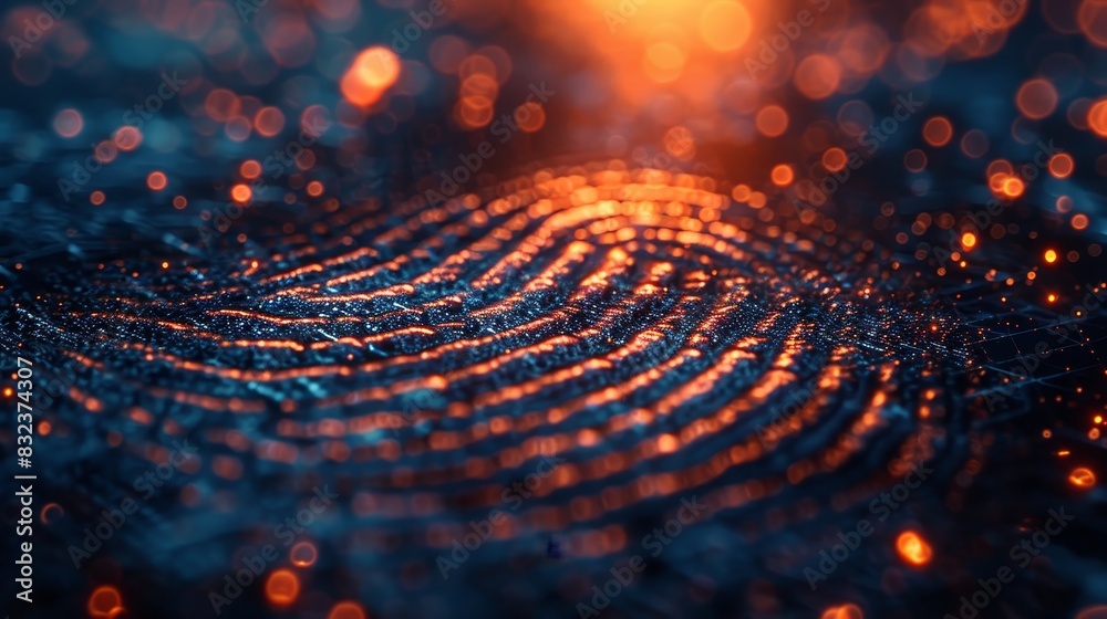 A detailed shot of a fingerprint being scanned on a biometric scanner, highlighting the intricate patterns and ridges of the fingerprint against a blurred background. A detailed shot of a fingerprint being scanned on a biometric scanner, highlighting the intricate patterns and ridges of the fingerprint against a blurred background.