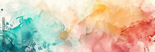 Abstract watercolor painting. Colorful brushstrokes on white background.