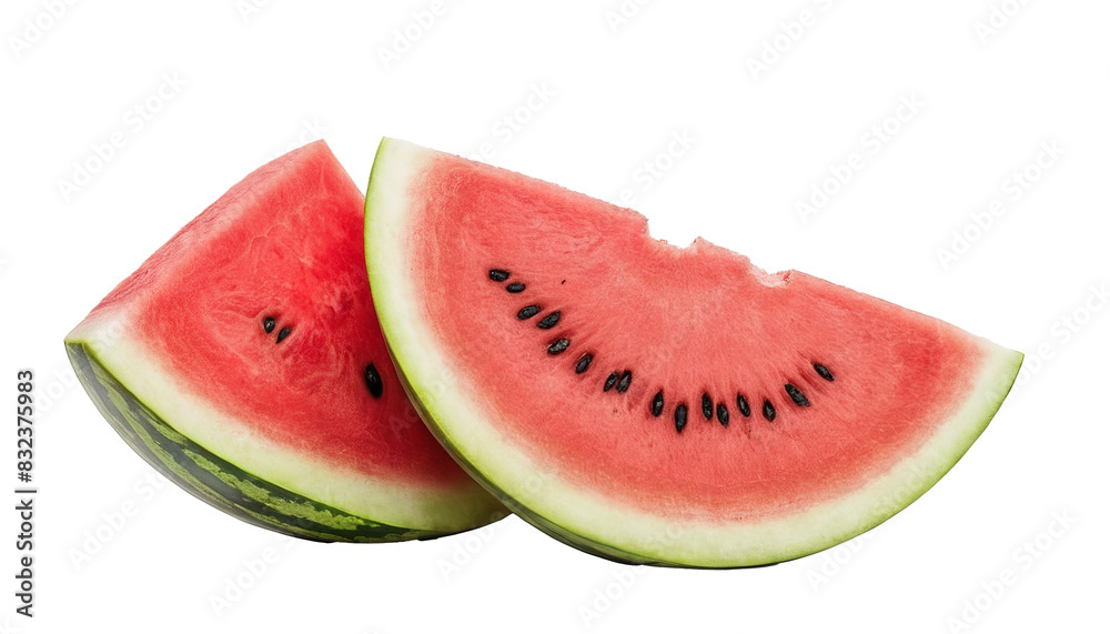 Watermelon Slice on White: Refreshing Summer Fruit Watermelon Slice on White: Refreshing Summer Fruit