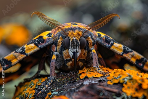 Mysterious Death's-head Hawkmoth with Skull-like Markings, Enhancing the Drama of Wildlife Imagery photo