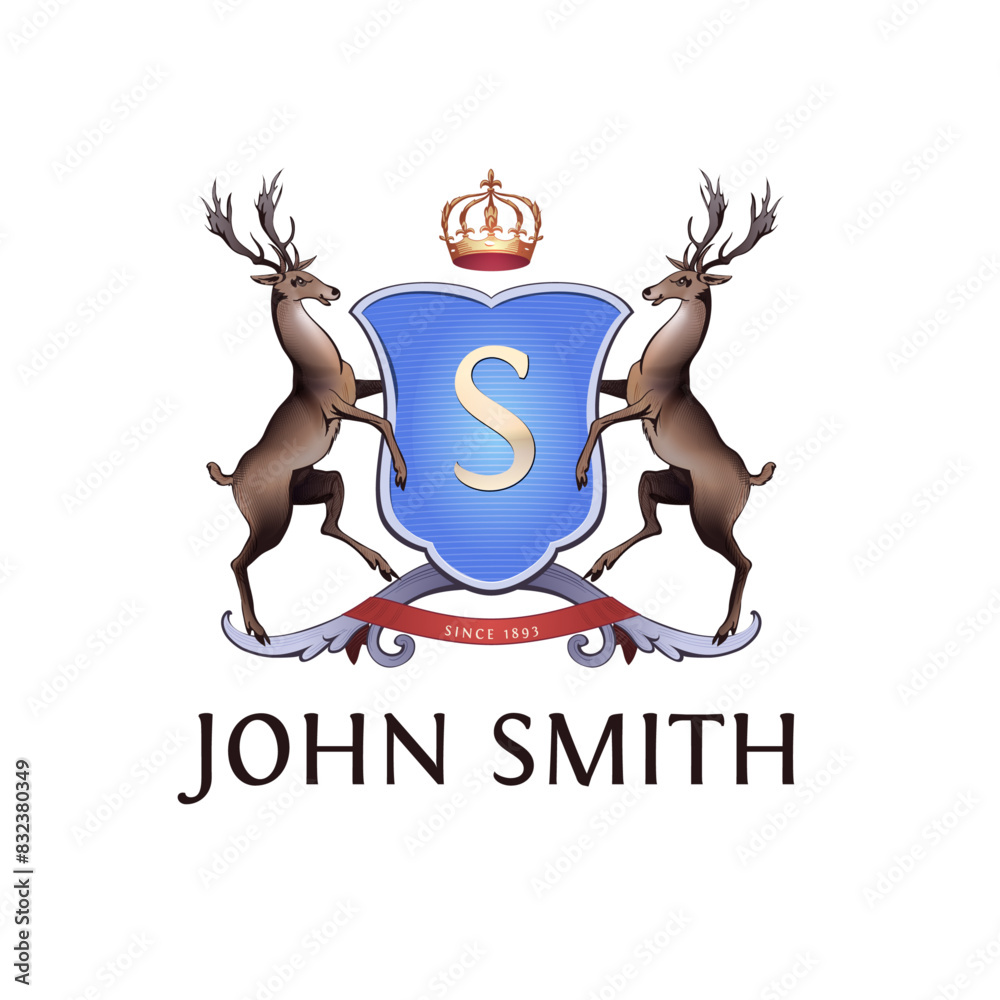 Fototapeta premium Heraldry Logo with Deers