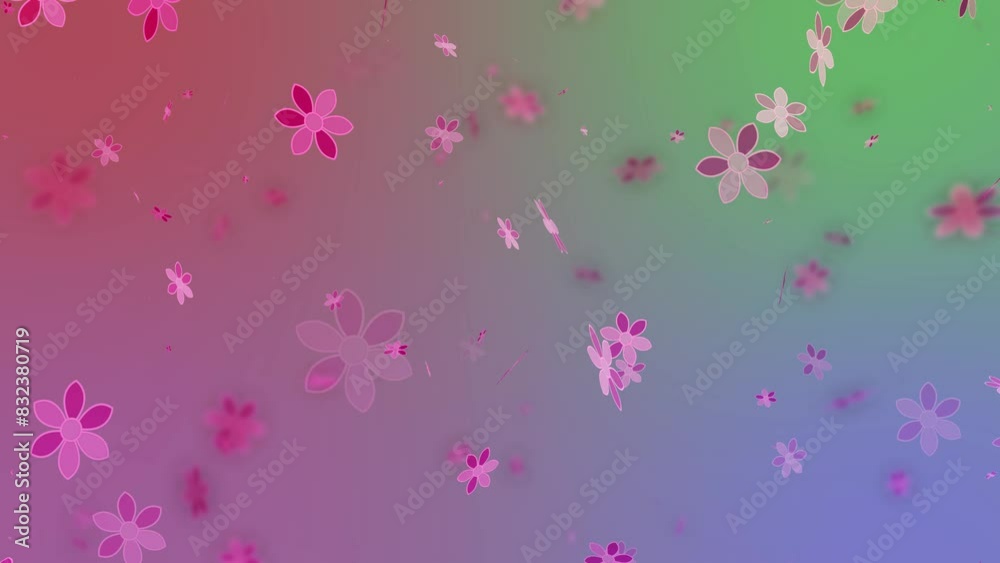 Flower particles fading animation gradient colorful Flower particles fading animation gradient colorful