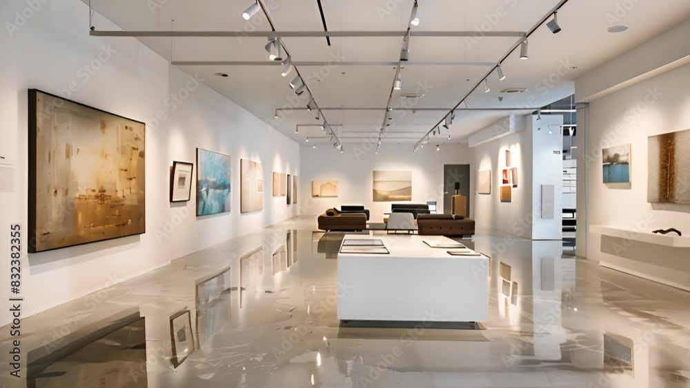 A room packed with various artworks and furniture pieces, showcasing a mix of colors, textures, and styles in a vibrant display. A room packed with various artworks and furniture pieces, showcasing a mix of colors, textures, and styles in a vibrant display.