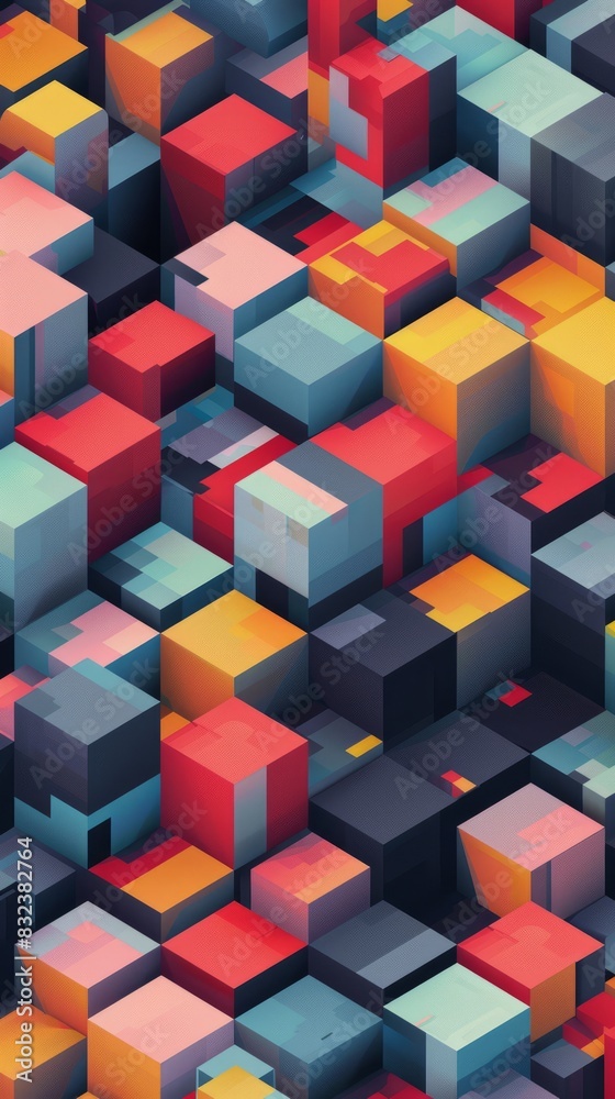 Obraz premium isometric cube pattern