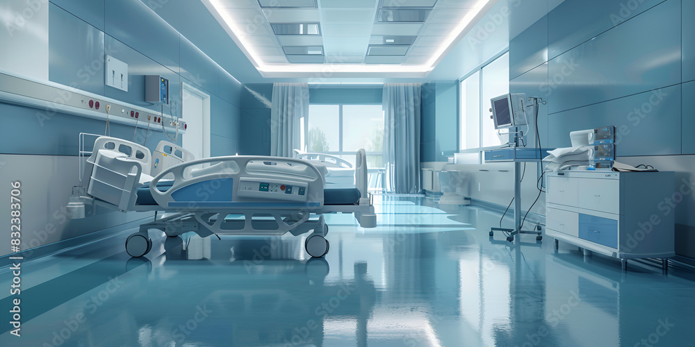Obraz premium recovery ICU intensive care unit room ward background