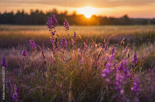 lavender field at sunset