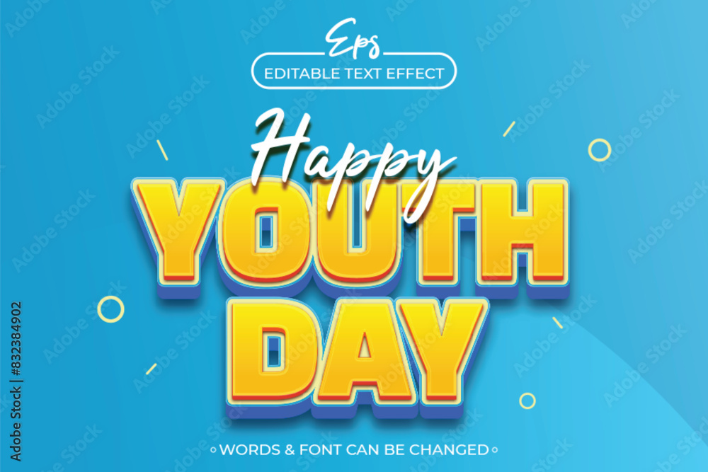 Happy youth Day editable text effect template Happy youth Day editable text effect template