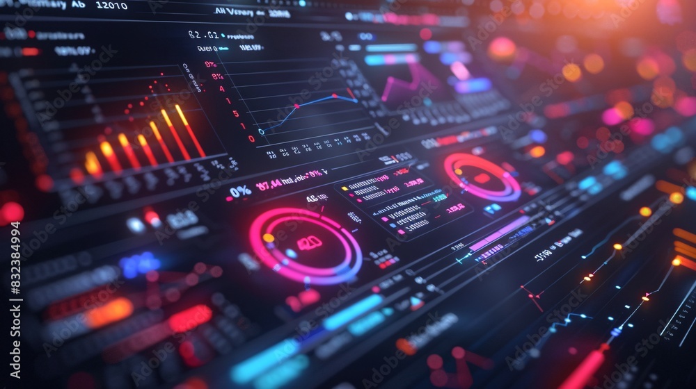 Futuristic AI-Powered Data Visualization with Dynamic and Colorful Charts and Graphs Futuristic AI-Powered Data Visualization with Dynamic and Colorful Charts and Graphs