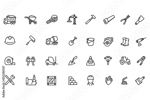 Icon set - Construction. Home improvement icon set. Contains a repair tool icon.