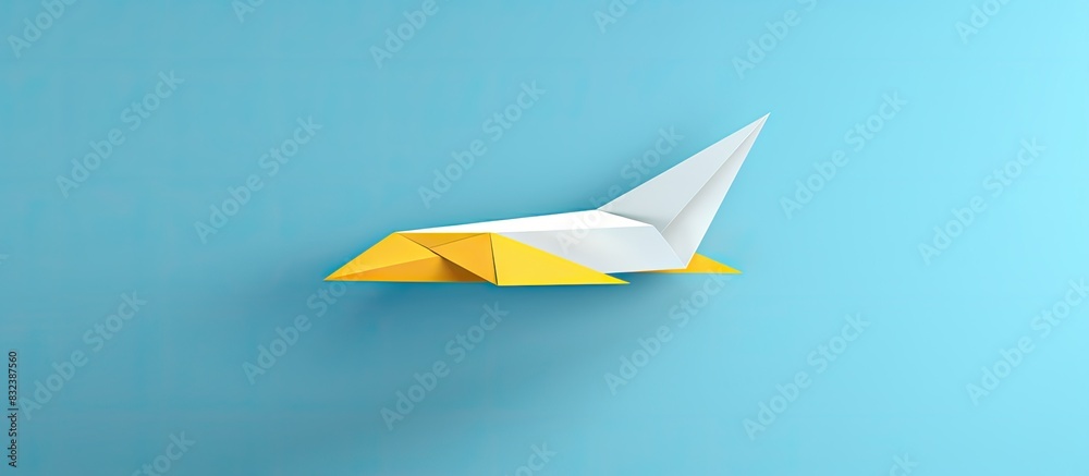 A mockup design showcasing a paper plane concept with an airplane backdrop providing ample copy space for an image A mockup design showcasing a paper plane concept with an airplane backdrop providing ample copy space for an image