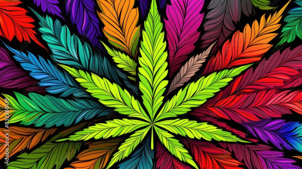 cannabis leaf funny colorful illustration cannabis leaf funny colorful illustration