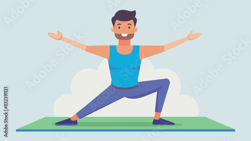 A personal trainer avatar guiding users through proper form and technique for various yoga poses.. Vector illustration