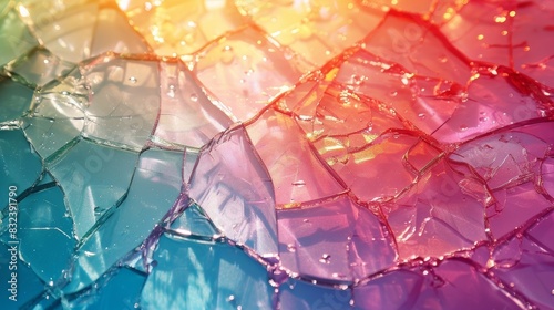 Abstract  having texture of shattered multicolored glass