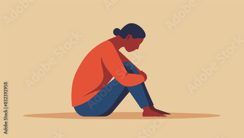 The fifth sketch shows the person sitting alone deep in thought symbolizing the moments of reflection and introspection necessary for personal growth. Vector illustration