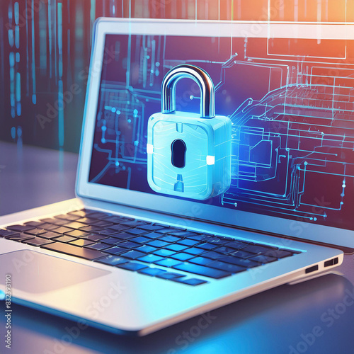 Concept visual explaining data security and encryption in the digital field